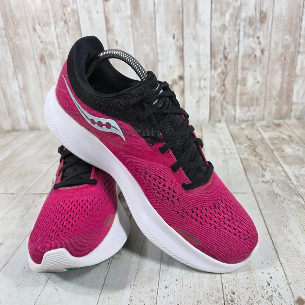 Saucony Ride 15 Womens Running Shoes Berry Black Teal S10830-16 Size 10
